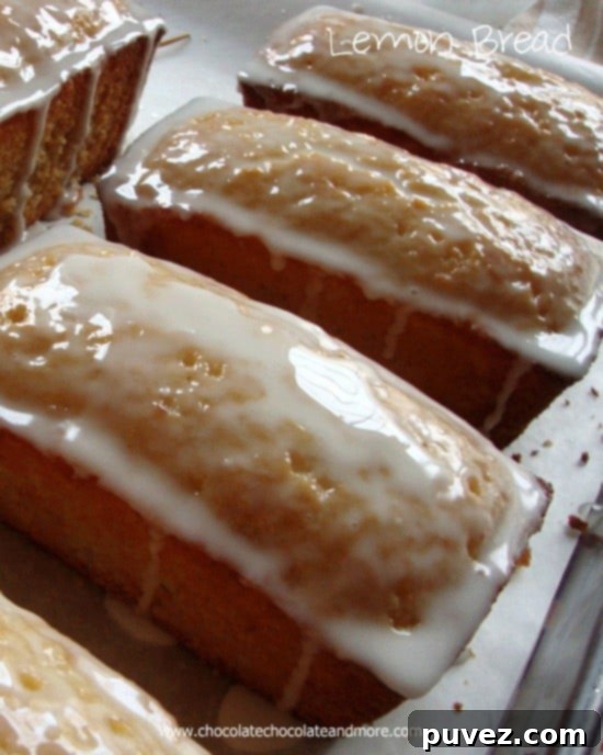 Beautifully glazed Lemon Bread loaf