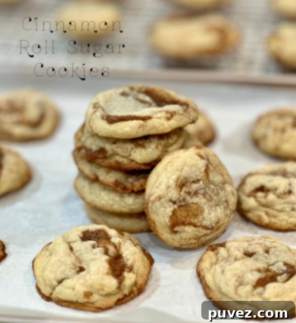 Delicious Cinnamon Roll Sugar Cookies with a perfect swirl