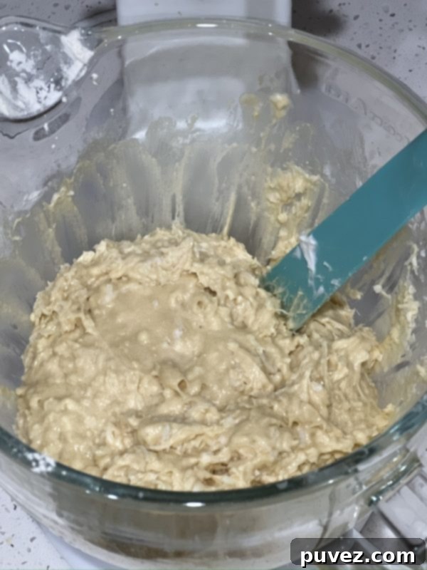 Coconut Cream Loaf Cake batter ready for baking