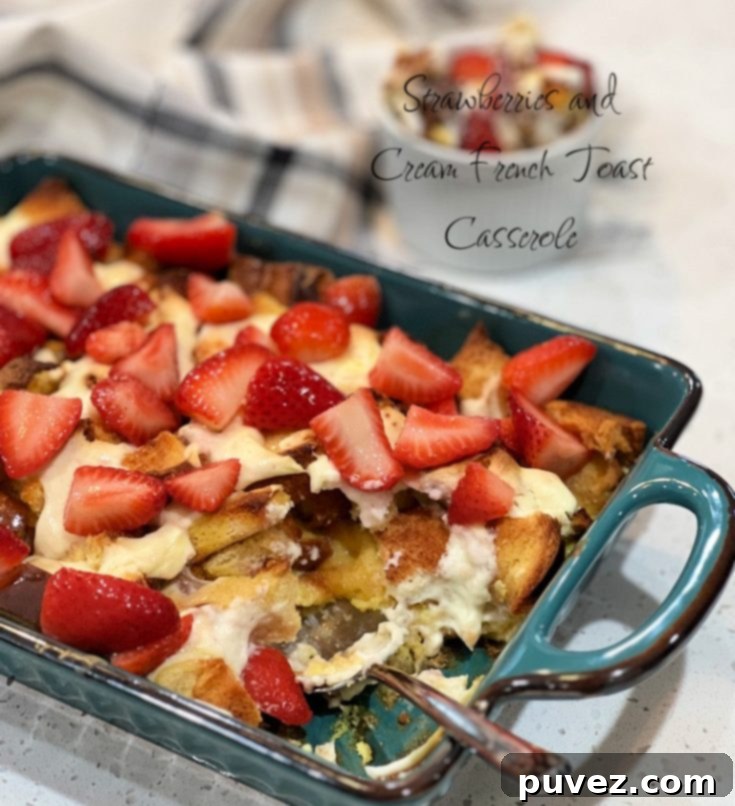 Strawberries and Cream French Toast Casserole