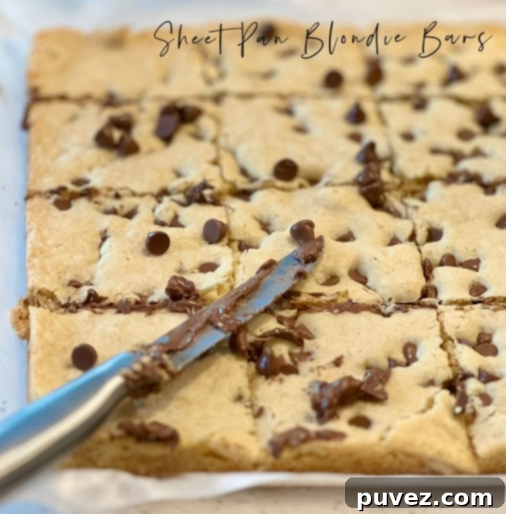Sheet Pan Blondie Bars
