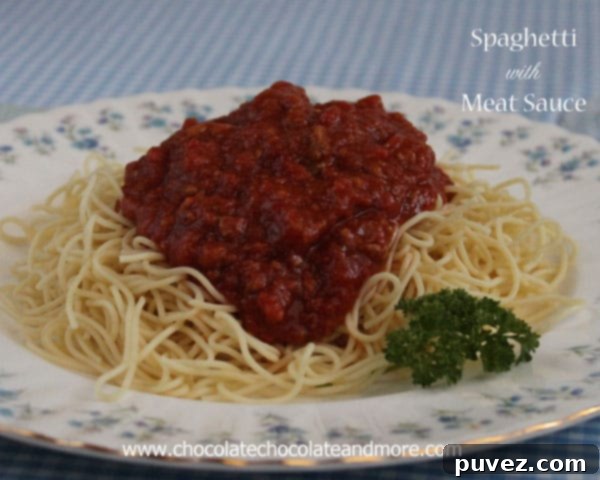 Spaghetti with Meat Sauce - make a large pot and freeze the leftovers!