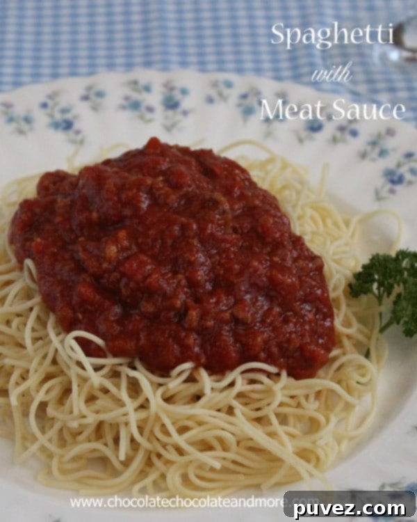 Spaghetti with Meat Sauce - make a large pot and freeze the leftovers!
