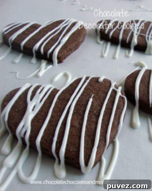 Chocolate Decorator Cookies on a cooling rack