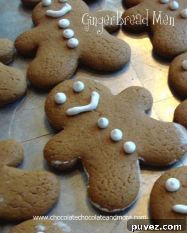 Soft Gingerbread Men Cookies on a cooling rack