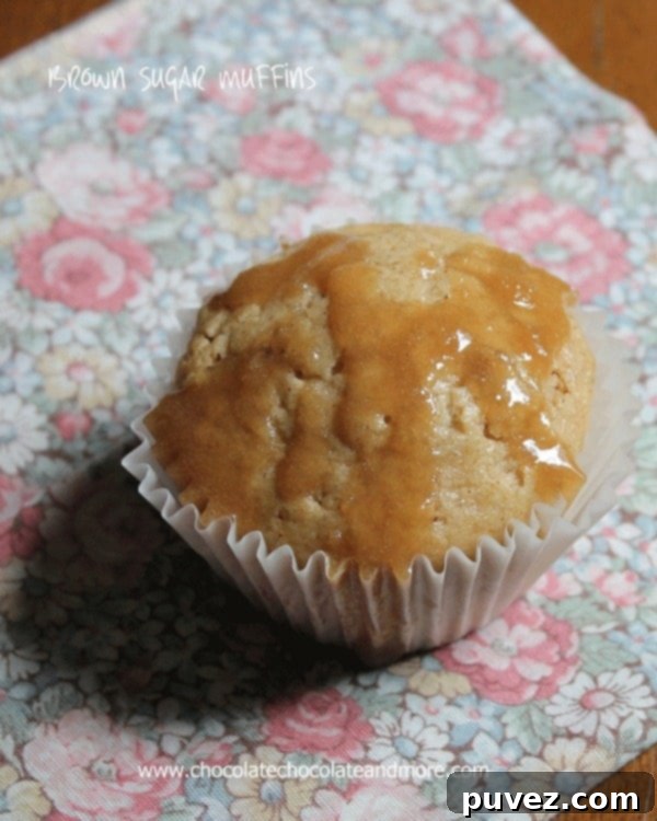 Delicious Brown Sugar Pecan Muffins with a sweet glaze