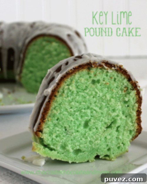 Sunshine Key Lime Pound Cake 2 Homemade Key Lime Pound Cake with a vibrant green glaze
