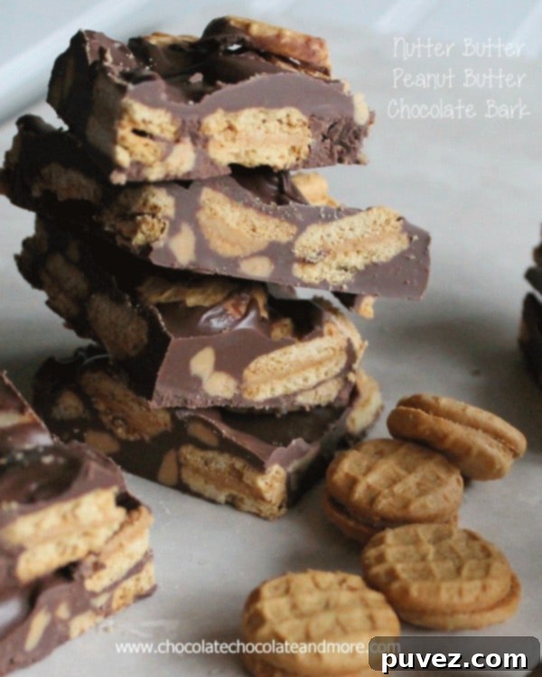 Nutter Butter Peanut Butter Chocolate Bark on a cooling rack