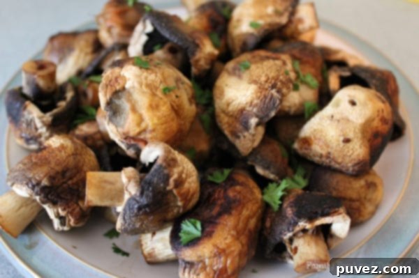 Easy Grilled Mushrooms, a healthy game day side dish