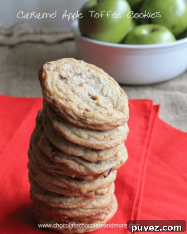 Caramel Apple Toffee Cookies Pin Image