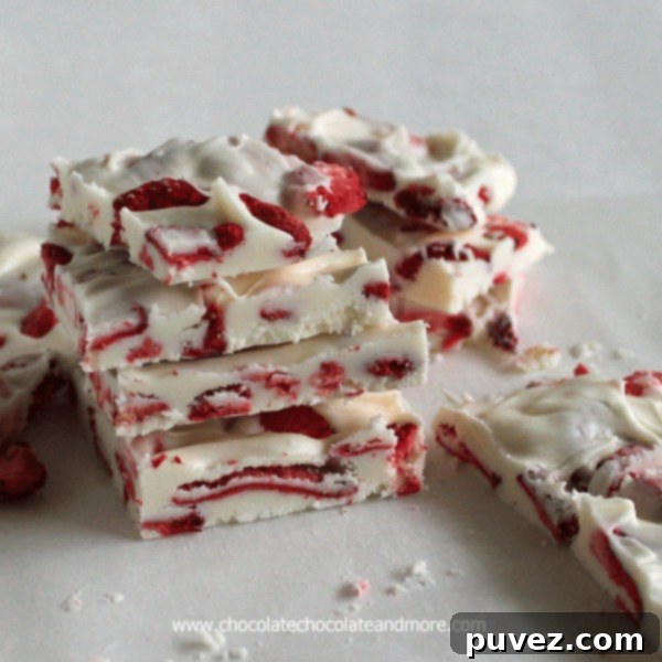 Strawberries and Cream White Chocolate Bark