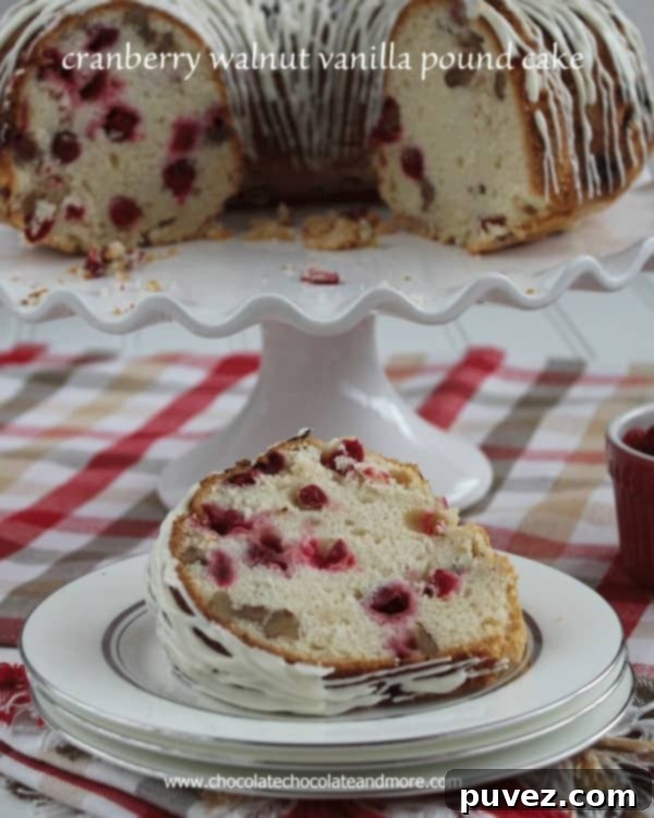 Cranberry Walnut Vanilla Pound Cake