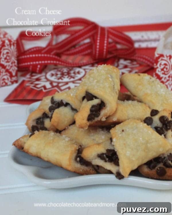 Homemade Cream Cheese Chocolate Croissant Cookies