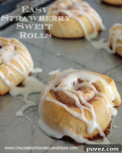 Sliced Strawberry Sweet Rolls ready for baking