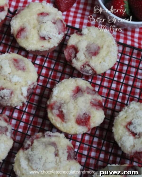 Strawberry Butter Streusel Muffins