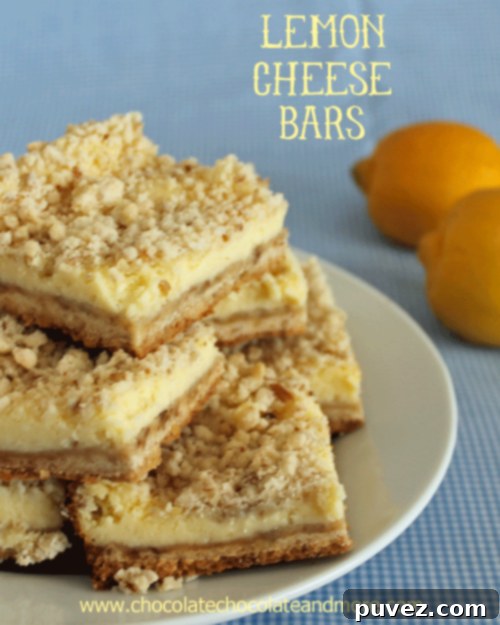 Lemon Cheese Bars, rich, creamy, and wonderfully tangy with a cheesecake-like texture.
