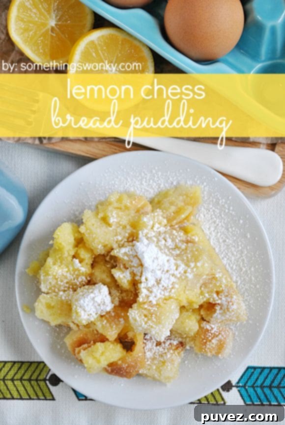 Lemon Chess Bread Pudding, a comforting dessert infused with bright lemon flavor.