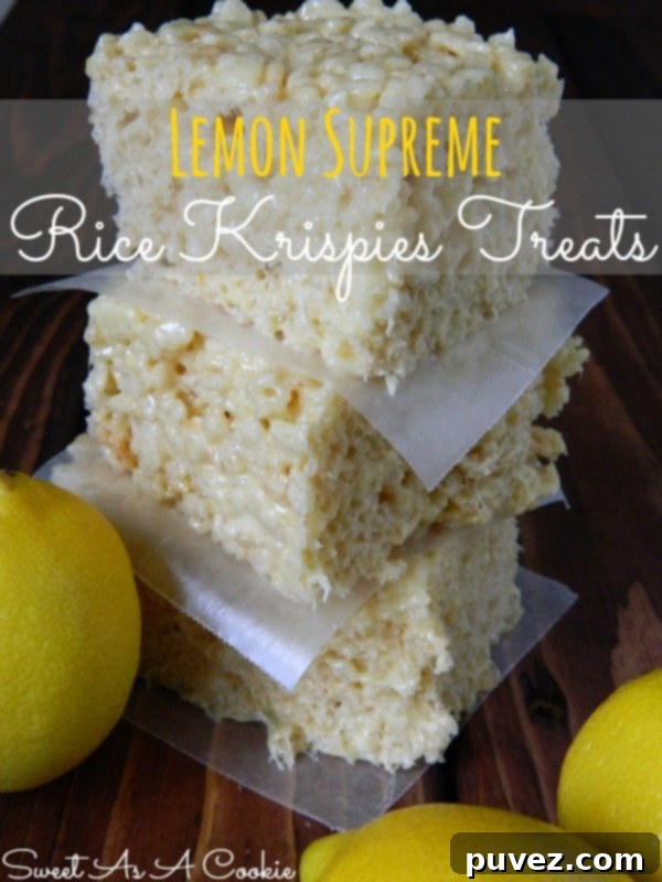 Lemon Supreme Rice Krispies Treats, a fun and zesty twist on a classic childhood favorite.