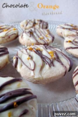 Chocolate Orange Shortbread, buttery cookies with fragrant orange zest and decadent chocolate.