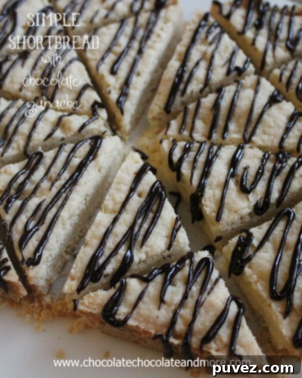 Simple Shortbread with Chocolate Ganache - a delicious cookie perfect to serve with coffee or tea.