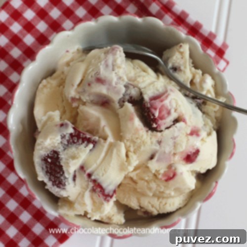 Fresh Strawberry Ice Cream in a bowl