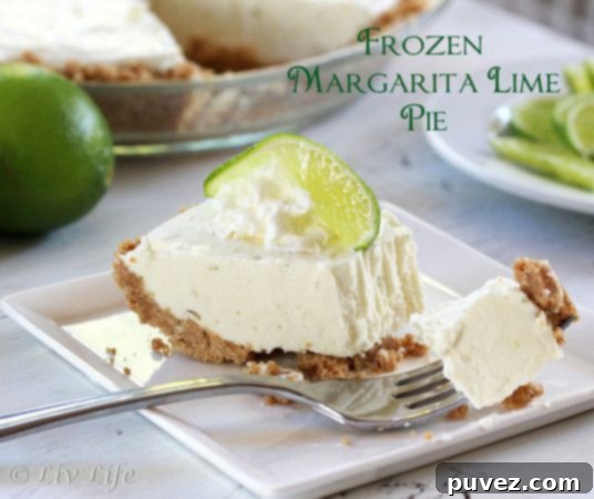 Slice of Frozen Margarita Lime Pie