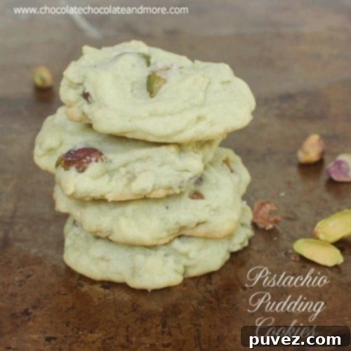 Beautifully arranged Salted Pistachio Pudding Cookies, ready for baking or serving, showing their tempting green color.