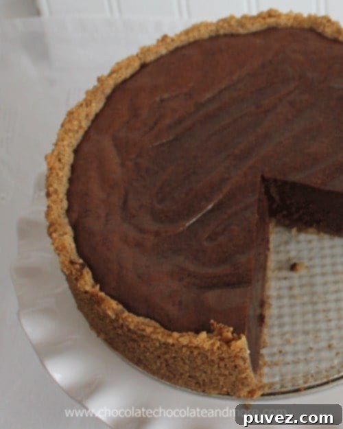 Pin this baked chocolate mousse cake recipe to Pinterest