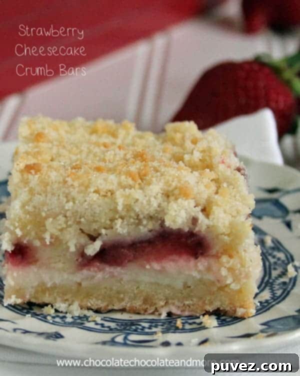 Strawberry Cheesecake Crumb Bars pin image