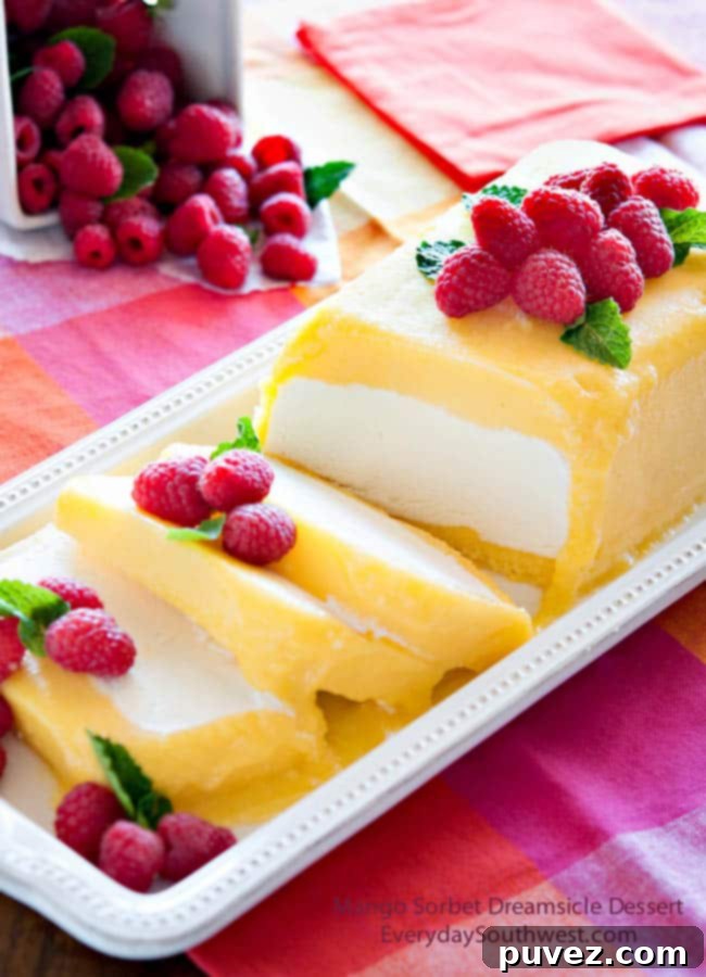 Mango Sorbet Dreamsicle Dessert - vibrant, cooling, and tropical mango treat