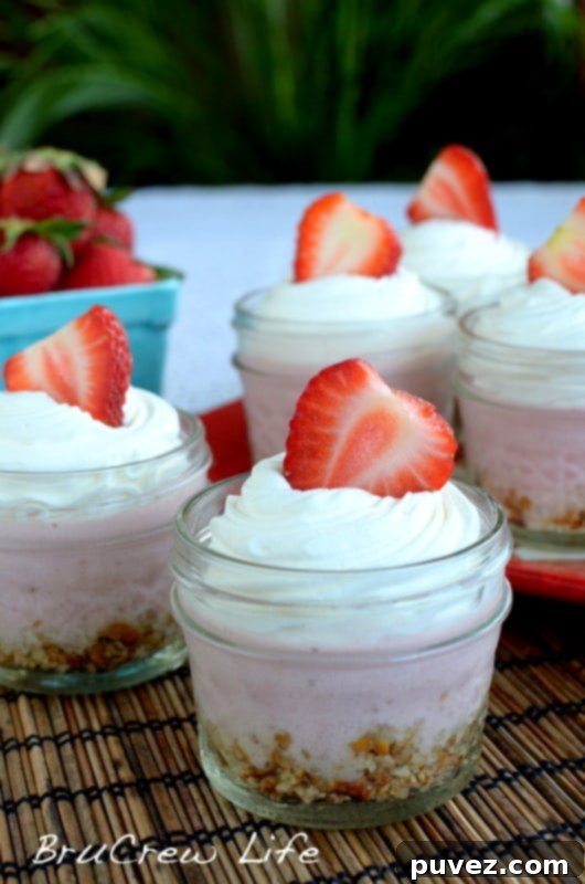 No Bake Strawberry Cheesecake - a classic, creamy, and fruity dessert