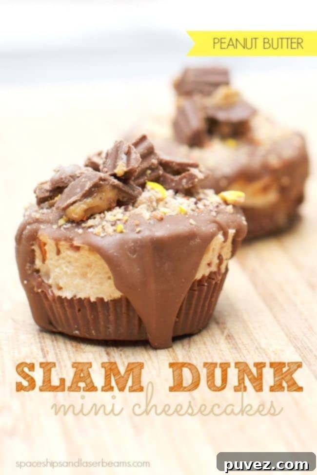 Reese's Slam Dunk No Bake Cheesecake - mini cheesecakes for individual servings
