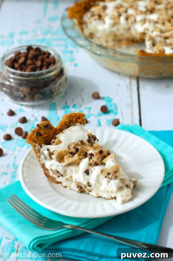 Chocolate Chip Cookie Crusted Cookie Dough Ice Cream Pie - a rich, layered dessert for cookie lovers