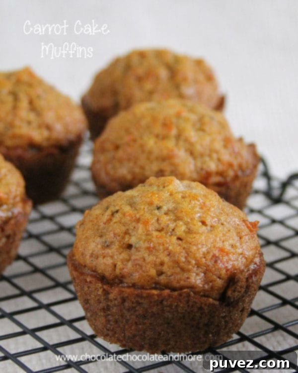 Delicious Carrot Cake Muffins, a perfect blend of sweet and spice in every bite.