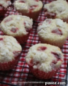 Sweet and crumbly Strawberry Butter Streusel Muffins.