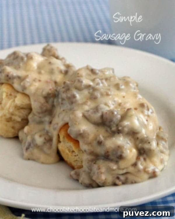 Easy Homemade Sausage Gravy 2 Simple Sausage Gravy and Biscuits recipe card image
