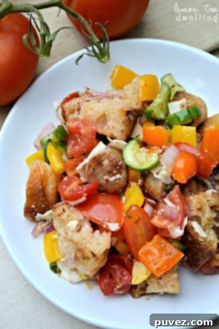 Fresh Basil Pesto Panzanella with zucchini