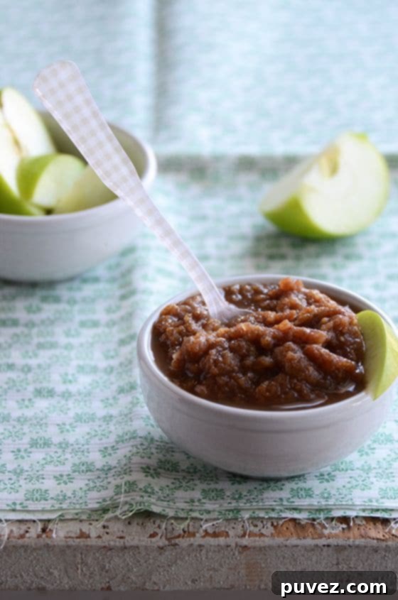 Warm Cinnamon and Nutmeg Zucchini Applesauce, a healthy treat