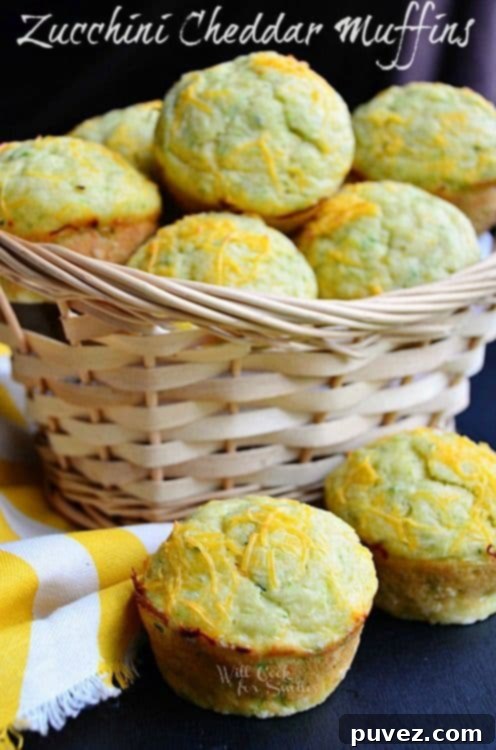 Savory Zucchini Cheddar Muffins