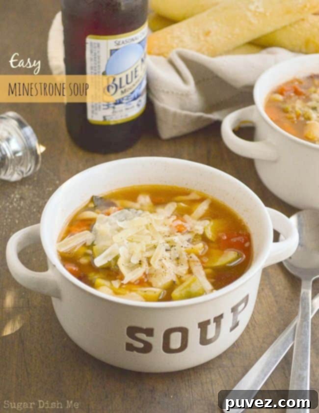 Wholesome Easy Minestrone Soup with zucchini