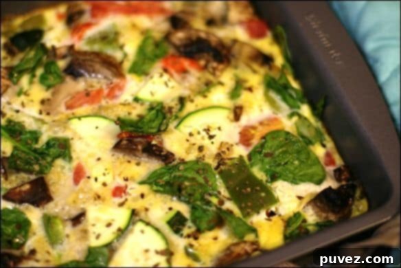 Nutritious Smoked Salmon & Vegetable Egg Casserole with zucchini