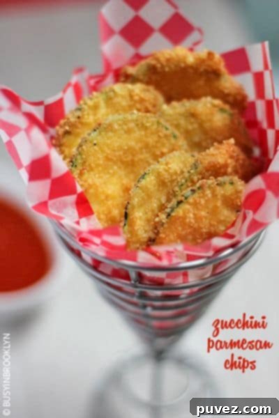 Crispy Zucchini Parmesan Chips, a healthy snack