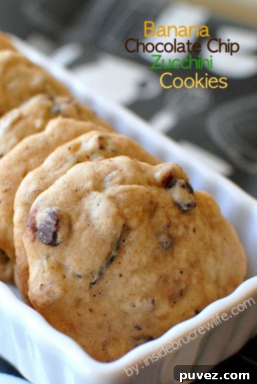 Soft Banana Chocolate Chip Zucchini Cookies