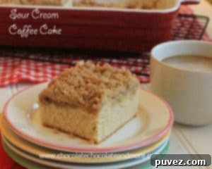 Sour Cream Coffee Cake with a generous crumb topping