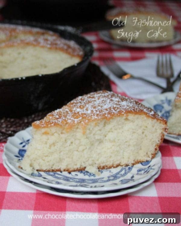 Delicious Old Fashioned Sugar Cake ready to be served