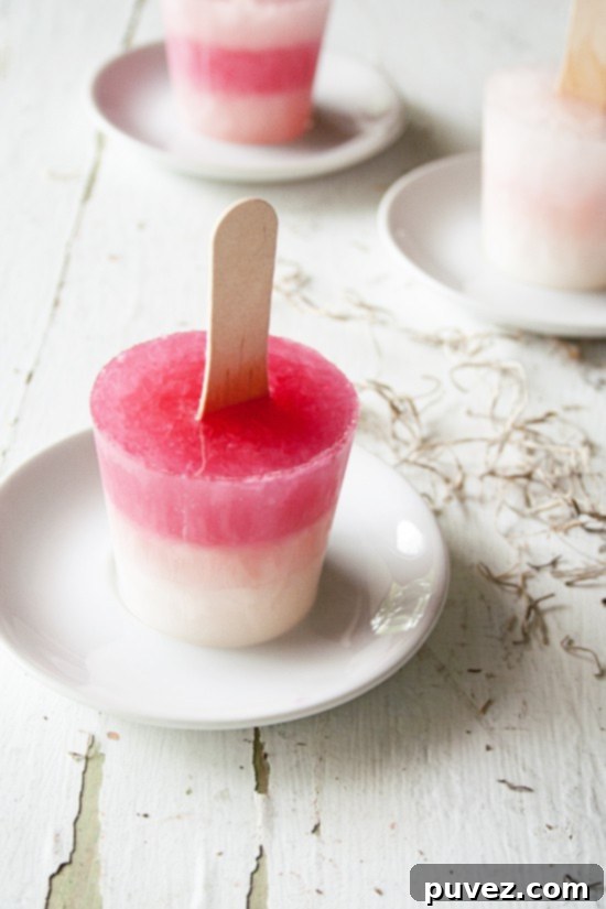 Charming Pink Lemonade Popsicles, a sweet and tangy frozen refreshment perfect for summer.
