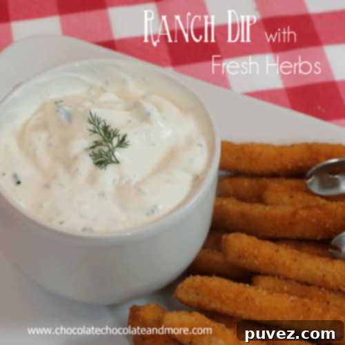 Homemade Ranch Dip with Fresh Herbs