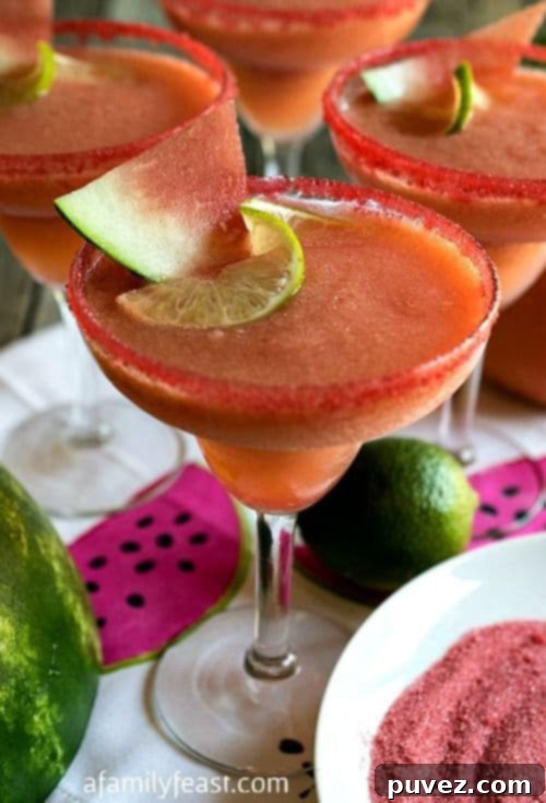 Watermelon and Pink Grapefruit Frozen Margaritas
