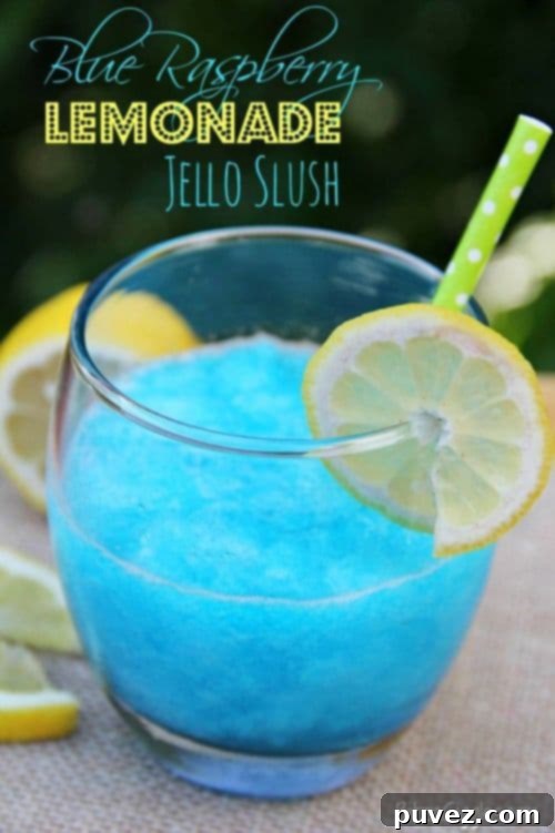 Blue Raspberry Lemonade Jello Slush