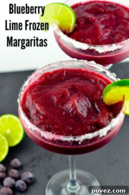 Blueberry Lime Frozen Margaritas